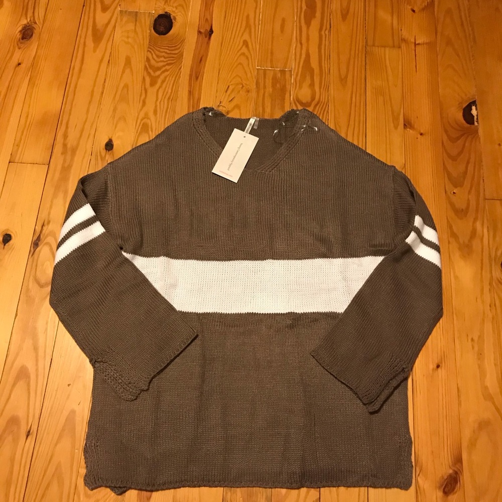 Last One! Mittoshop Oversized Brown/White Sweater - Picture 4 of 6